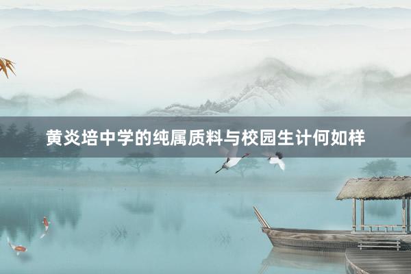 黄炎培中学的纯属质料与校园生计何如样